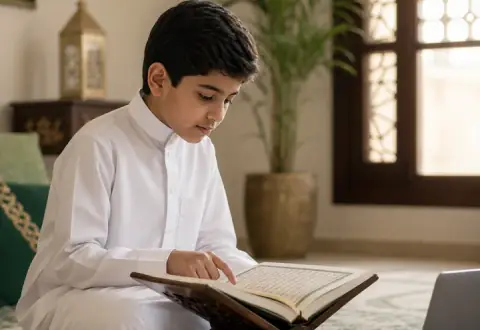طالب في حصة فردية لتحفيظ القرآن أونلاين